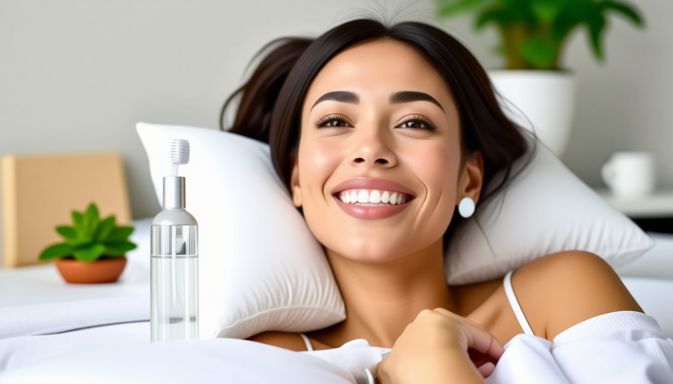 A clean dental-wellness scene with a healthy smile and natural oral-c… for best pillow for arthritic neck and shou…