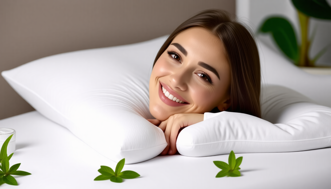 A clean dental-wellness scene with a healthy smile and natural oral-c… for best pillow for back and side sleepers