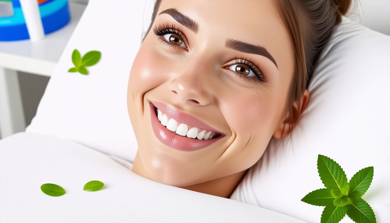 A clean dental-wellness scene with a healthy smile and natural oral-c… for best pillow reddit