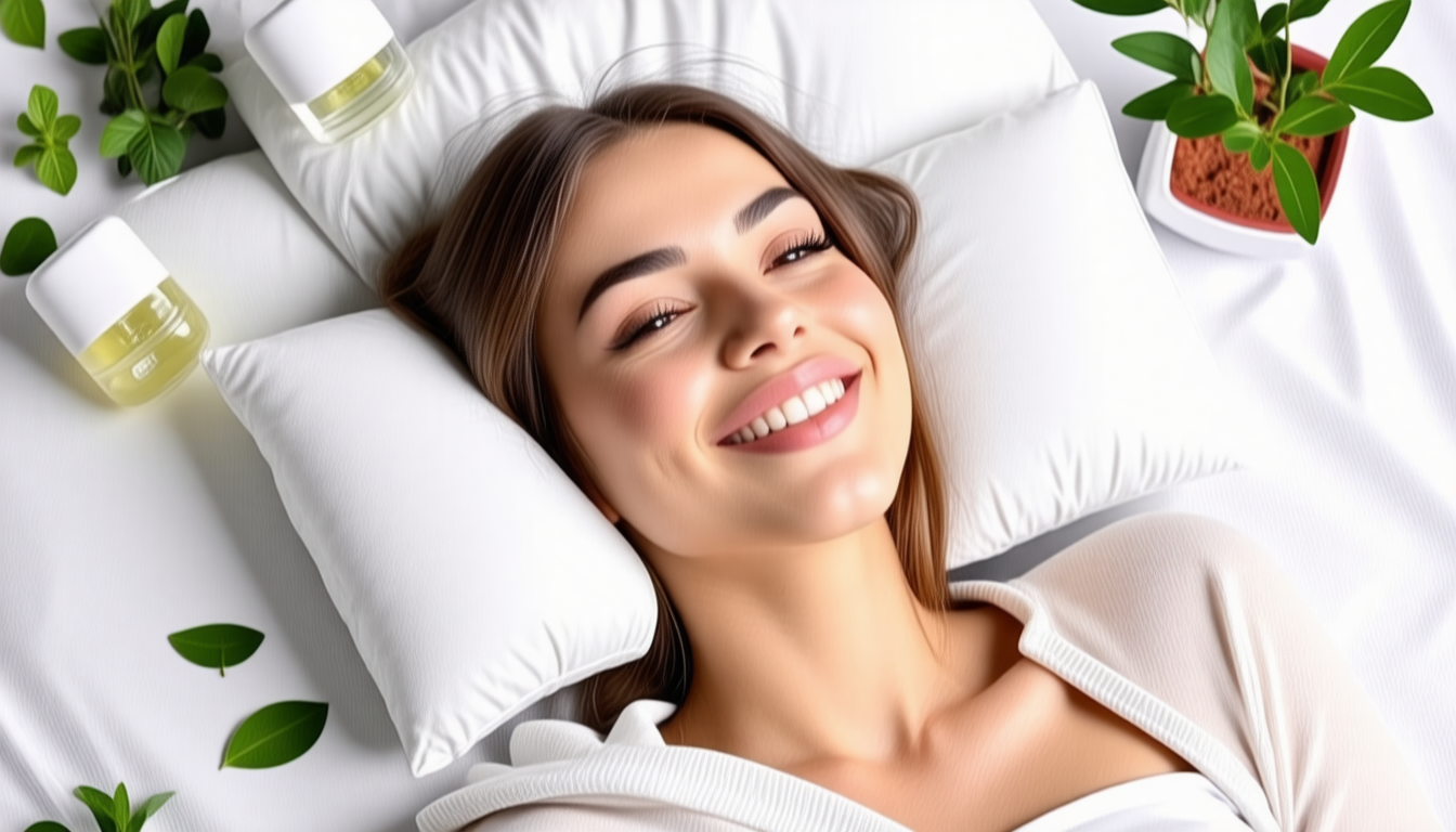 A clean dental-wellness scene with a healthy smile and natural oral-c… for cervical neck pillow for sleeping