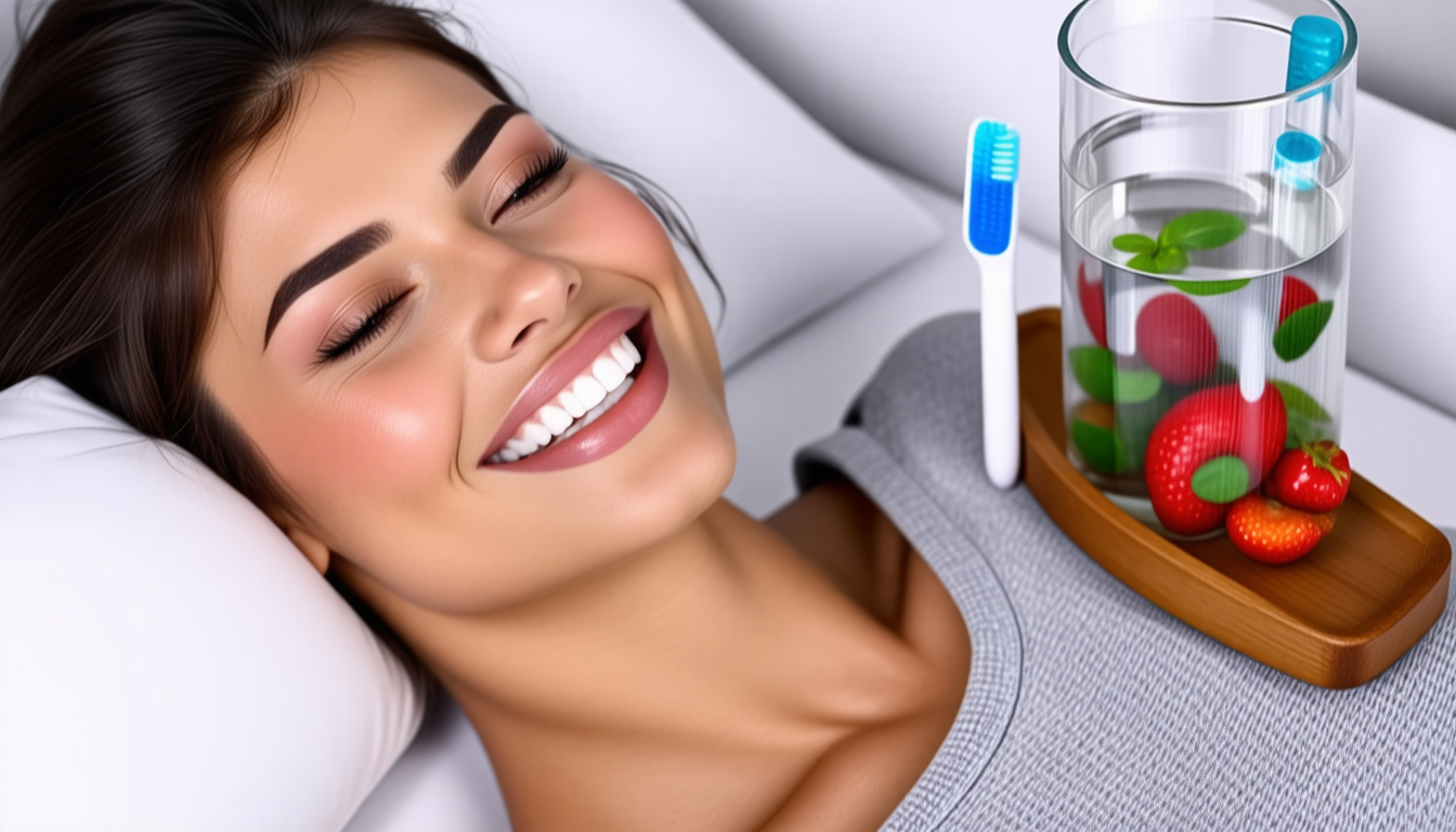 A clean dental-wellness scene with a healthy smile and natural oral-c… for cervical pillow for side sleepers